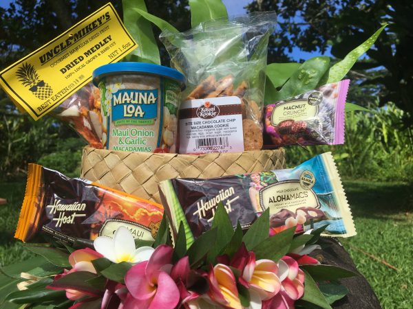 Close up of snack basket from kauai